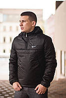Анорак Nike мужской черный теплый ветровка Найк спортивная осенняя весенняя куртка