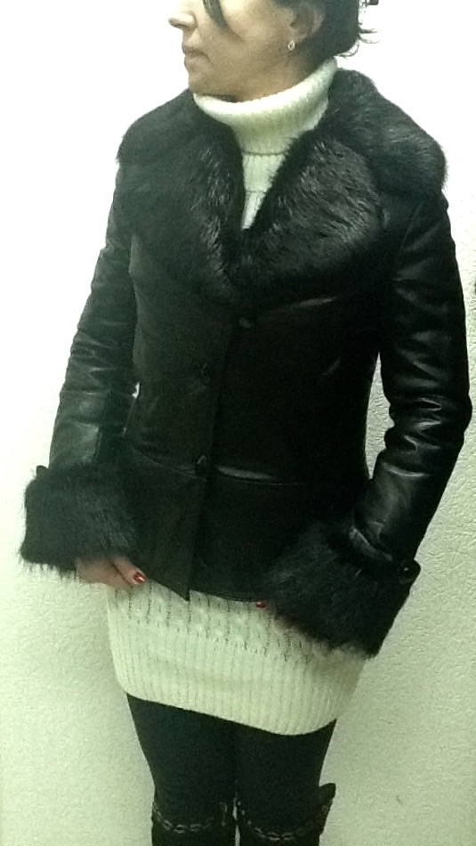 Кожаная женская куртка на подстежке с мехами - фото 4 - id-p242137145