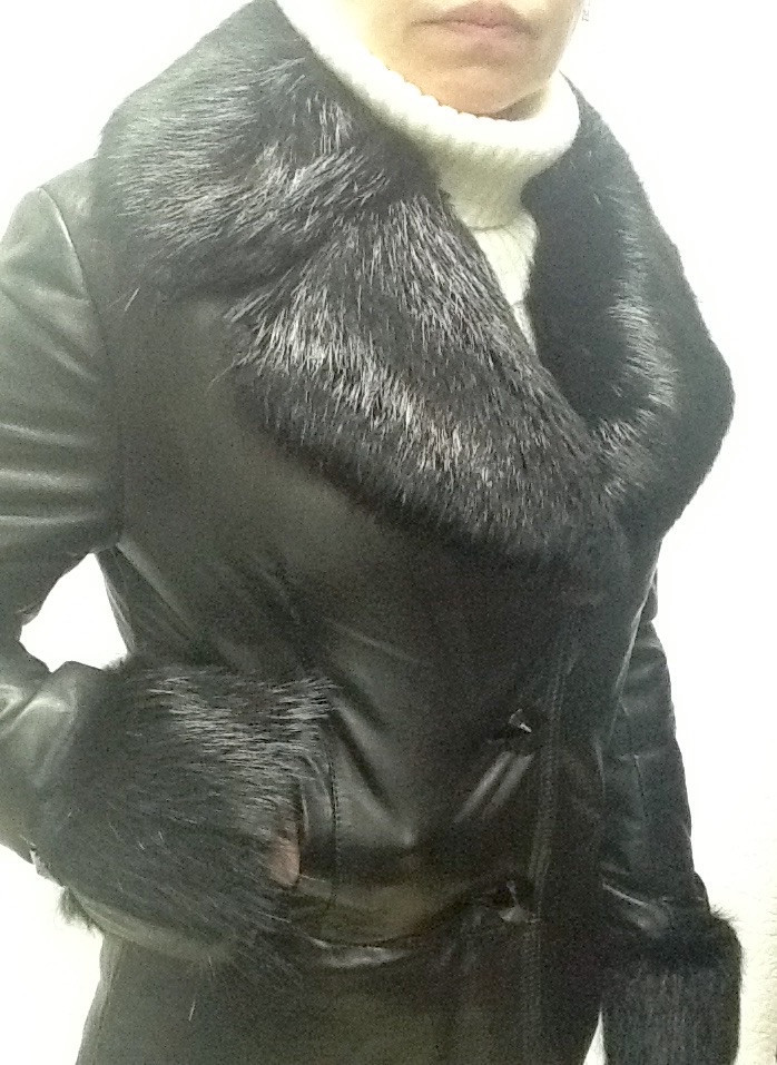 Кожаная женская куртка на подстежке с мехами - фото 7 - id-p242137145