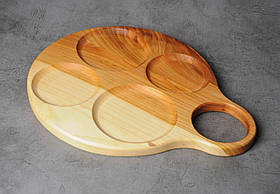 Дерев'яна яна тарілка, дерев'яна яний сервірувальний підніс, піднос ручної роботи
