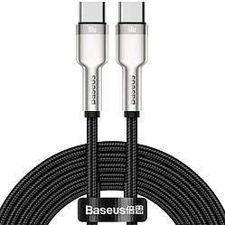 Кабель з підтримкою швидкої зарядки BASEUS Type-C to Type-C Cafule Series Metal |1m, 5A, 100W, PD| (CATJK-C01)