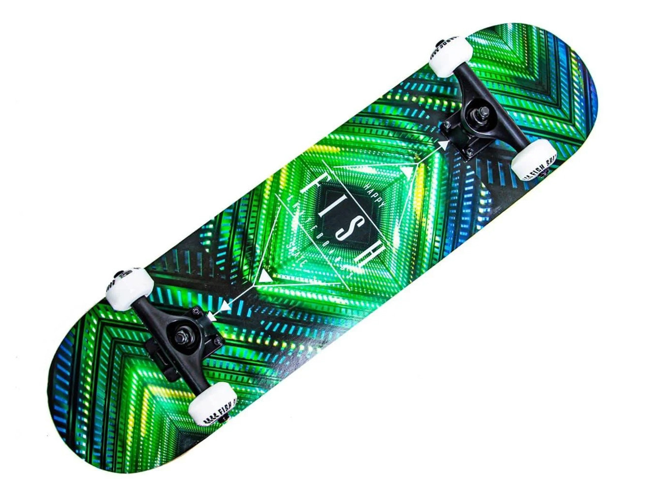 Скейтборд Fish Skateboards  з принтом Зелена абстракція