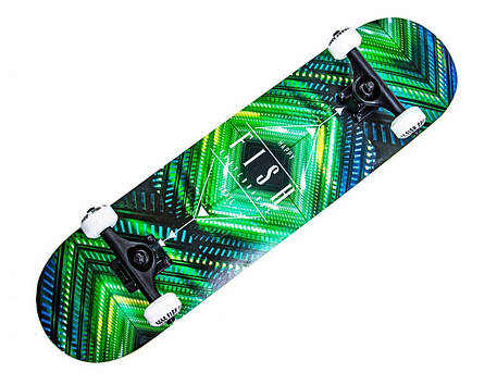 Скейтборд Fish Skateboards  з принтом Зелена абстракція, фото 2