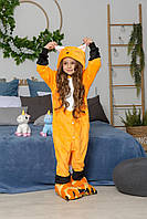 Кигуруми для девочек и мальчиков оранжевый, Пижама кигуруми детский Лиса , кегуруми лисичка,120,130
