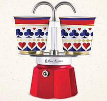Подарунковий набір Bialetti Set : гейзерна кавоварка Mini Express (2 cup) + 2 кавові стаканчики