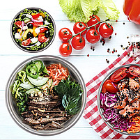 Набір металевих мисок Cooking House з силіконовим дном і кришкою — 4 шт (26-14 см), фото 11