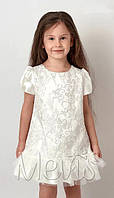 Нарядное детское ажурное платье для девочки Mevis белое размер 98