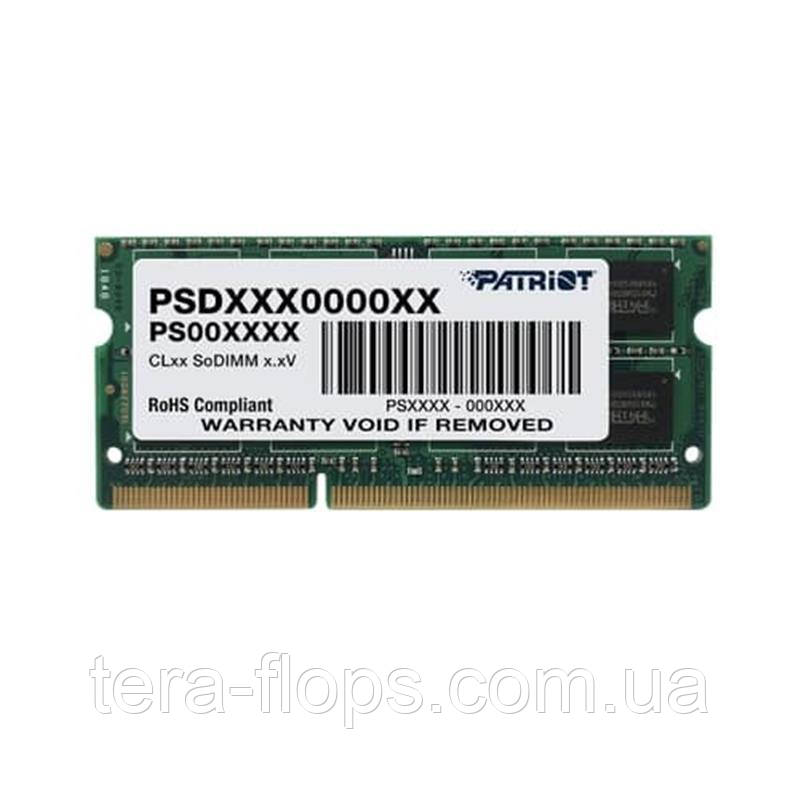 Модуль пам'яті SO-DIMM 4GB/1600 DDR3L Patriot Signature Line (PSD34G1600L81S) (D)