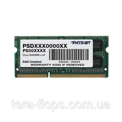Модуль пам'яті SO-DIMM 4GB/1600 DDR3L Patriot Signature Line (PSD34G1600L81S) (D), фото 2