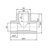 Трійник PPR Blue Ocean 32х20х32 редукційний, фото 2