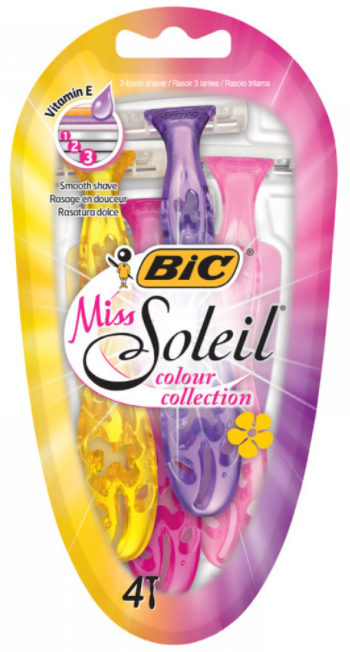 Станки для бритья BIC Miss Soleil, на 3 лезвия (4шт.) - фото 2 - id-p87310208