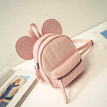 Маленький рюкзак дитячий Міккі з вушками Aliri-00482 Рожевий