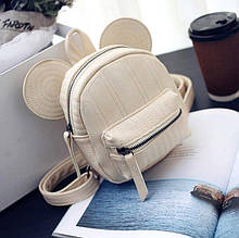 Маленький рюкзак дитячий Міккі з вушками Aliri-00480 білий