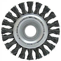 Щетка дисковая Lessmann 150х22,2 мм; Скрученная жгутами стальная проволока 0,35 мм; Z26 жгутов; 12500 об / мин
