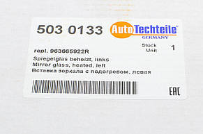 AUTOTECHTEILE (Німеччина) 503 0133 — Скло дзеркала (з підігрівом) ліве (L) на Renault Scenic 3 з 2008г., фото 5
