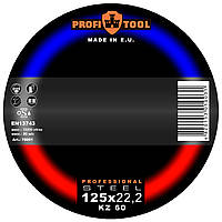 PROFITOOL Круг шліфувальний пелюстковий PROFESSIONAL 125x22,23 мм; ZIRCONIUM 60; чорні і кольорові метали, (76012)