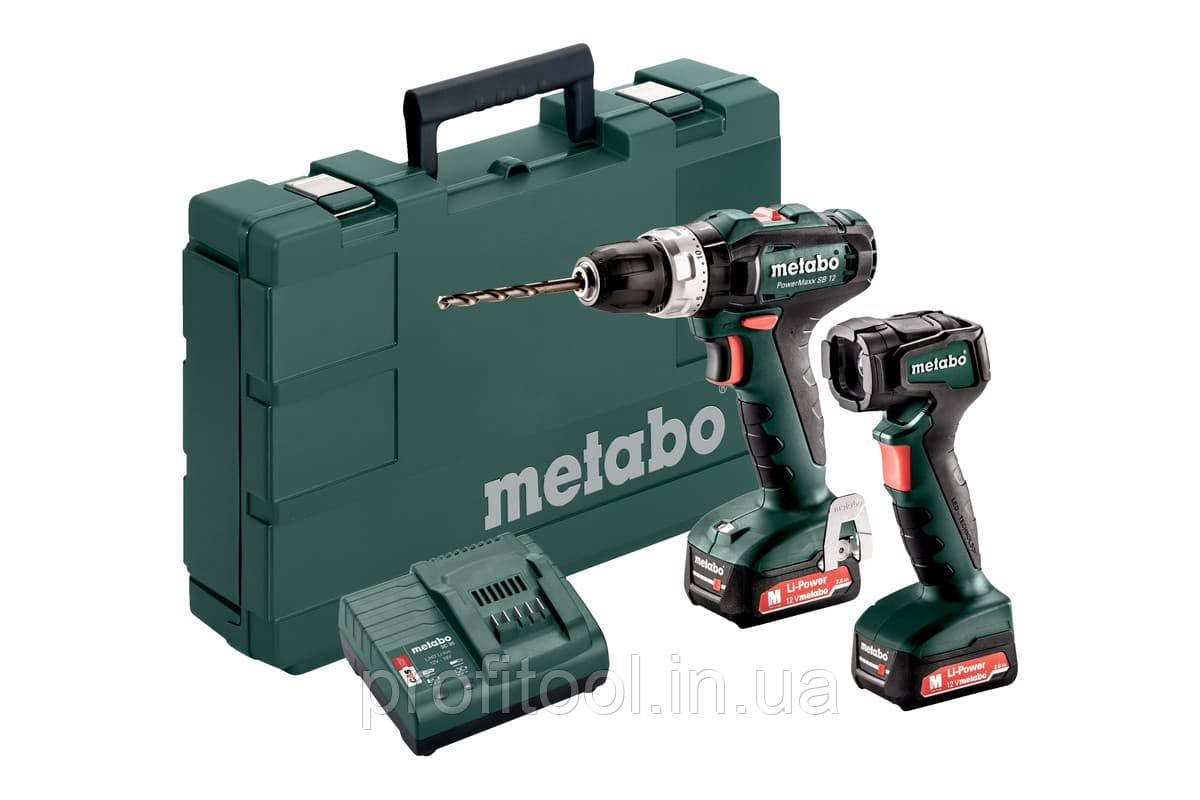 Акумуляторний ударний шуруповерт METABO PowerMaxx SB 12+Акумуляторний ліхтар METABO ULA 12 LED (601076900)