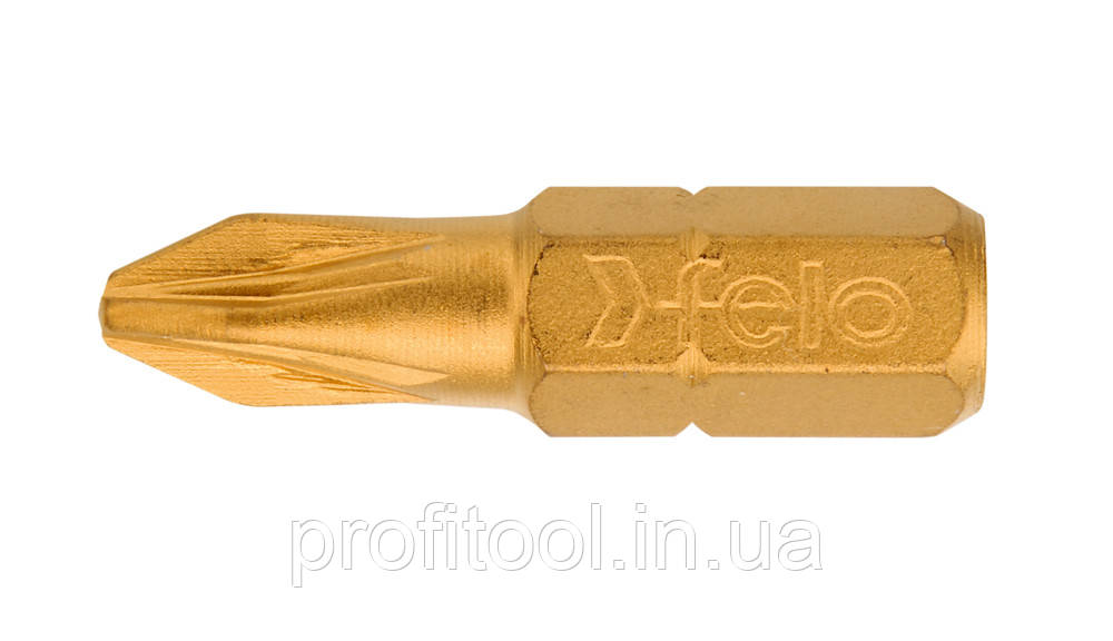 Біта FELO PZ2х25 мм; TiN упаковано по 100 шт. (02102076), фото 1