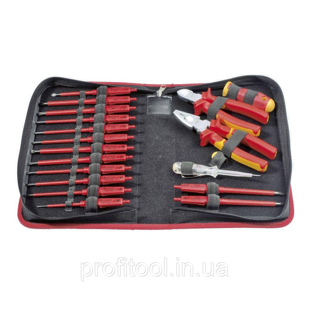 Набір високовольтного інструменту FELO Zip-Bag 1000 В; 14 викруток; індикатор; плоскогубці; бокорізи; CrMoV (6391904), фото 1