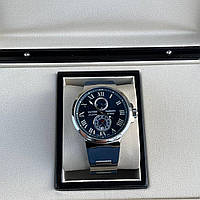 Годинник наручний Ulysse Nardin Maxi Marine AAA Blue-Silver-Blue преміальні ААА класу