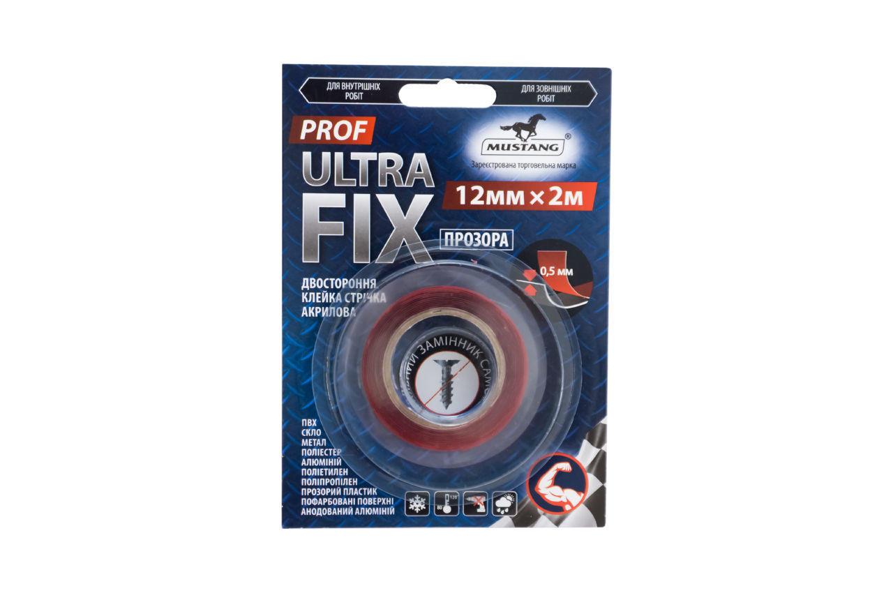 Стрічка двостороння Mustang — 12 мм x 2 м Ultra Fix Pro