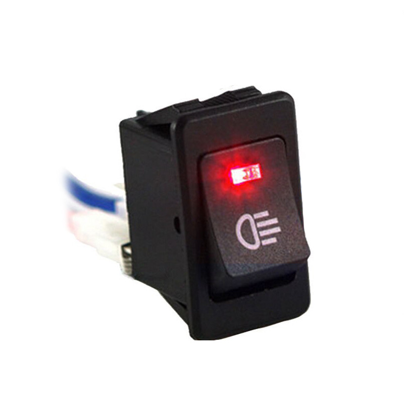 Перемикач протитуманних фар 4 pin універсальний з червоним підсвічуванням, фото 1