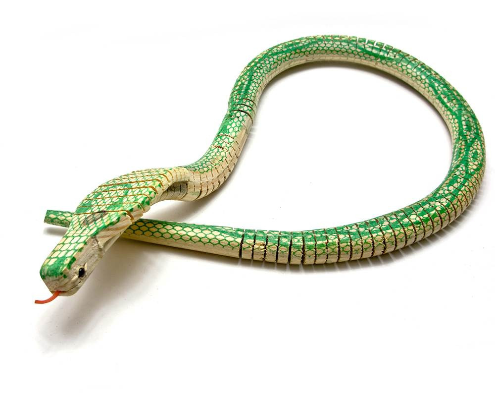 Змія-кобра дерев'яна зелена (80 см)
