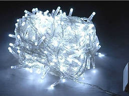Зовнішня пряма світлодіодна Led гірлянда 20м 200 лампочок (білий тонкий дріт 1.5 мм) Білий світ