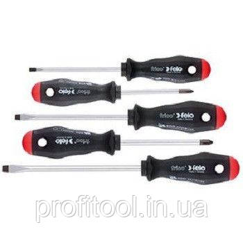 Набір викруток FELO 3,5х100 / 4,0х100 / 5,5х125 / Ph1x80 / Ph2x100 / PZ2x100; хром-молібден-ванадієва сталь. (50097118), фото 1
