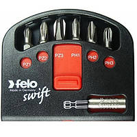 Набор бит Felo Swift 25 мм PZ1 / PZ2 / PZ3 / PH1 / PH2 / PH3 + магнитный держатель; 7 шт. (2060326)