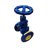 Вентиль фланцевий Zetkama Польща чавунний тип 215А сідловий сальниковий запірний клапан DN15 PN16, фото 4