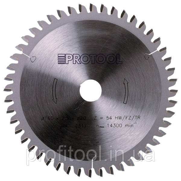 Диск пиляльний PROTOOL 190х2,6х30 мм HW Z54 TFZ, фото 1