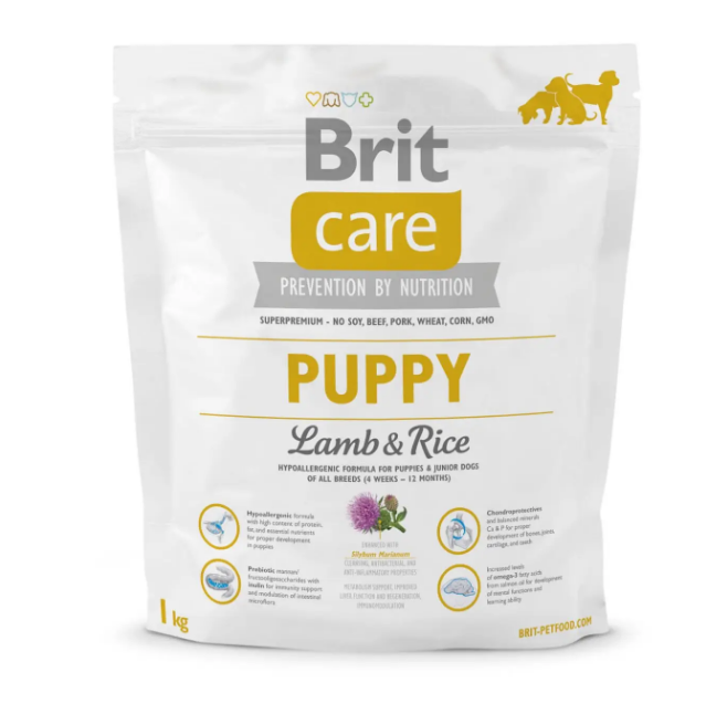 Brit Care Puppy Lamb&Rice корм для цуценят усіх порід із ягням та рисом 1 кг