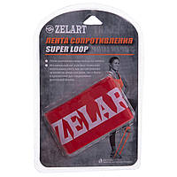 Резинка сопротивления для фитнеса и йоги эластичная Zelart LOOP BANDS FI-8228-2 (нагрузка XS) красный