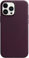 Кожаный чехол для iPhone 13 Pro Apple Leather Case with MagSafe (Dark Cherry) Бордовый