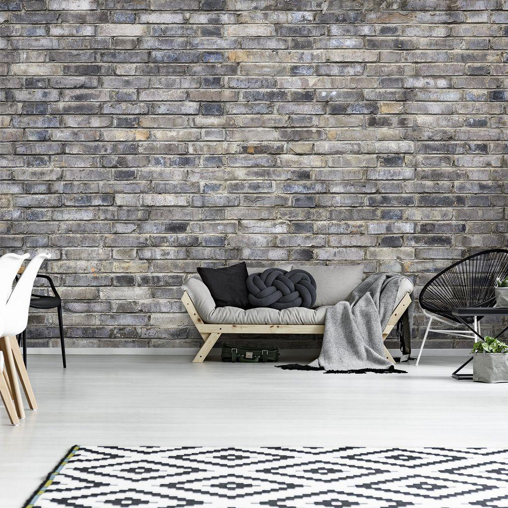 Флизелиновые 3д фото обои серые кирпичи 368x254 см (13035V8)+клей (ID ...