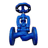 Вентиль фланцевий Zetkama Польща чавунний тип 215А сідловий сальниковий запірний клапан DN15 PN16, фото 5