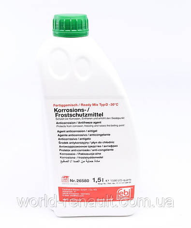 FEBI (Німеччина) 26580 — Антифриз зелений (Glaceol RX Type D) 1.5 л (готовий до застосування — 30 °C), фото 2