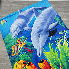 Рушник махровий х/б 75*150 Китай Дельфіни 30033620