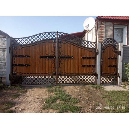 Ворота ковані Харків(без дерева за проф листом), фото 2