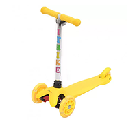 Детский трехколесный самокат BB 3-013-4-H светящиеся колеса (Желтый) (3BB 3-013-4-H(Yellow))