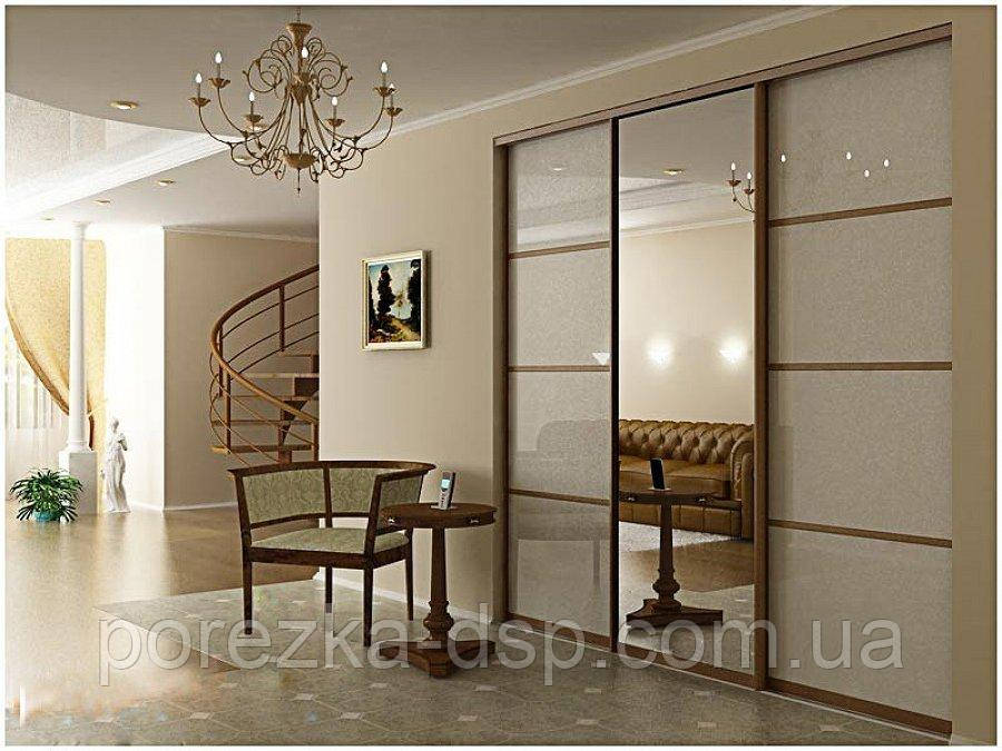 Двері для шафи купе розсувні Комбіновані двері для шафи купе Розсувна система Двері в гардеробну, фото 1