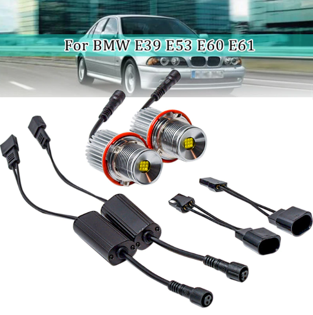 Ангельські оченята Лед Маркер БМВ LED BMW E39 E53 E60 E61  / Лампи для БМВ 90W 6000K Білі