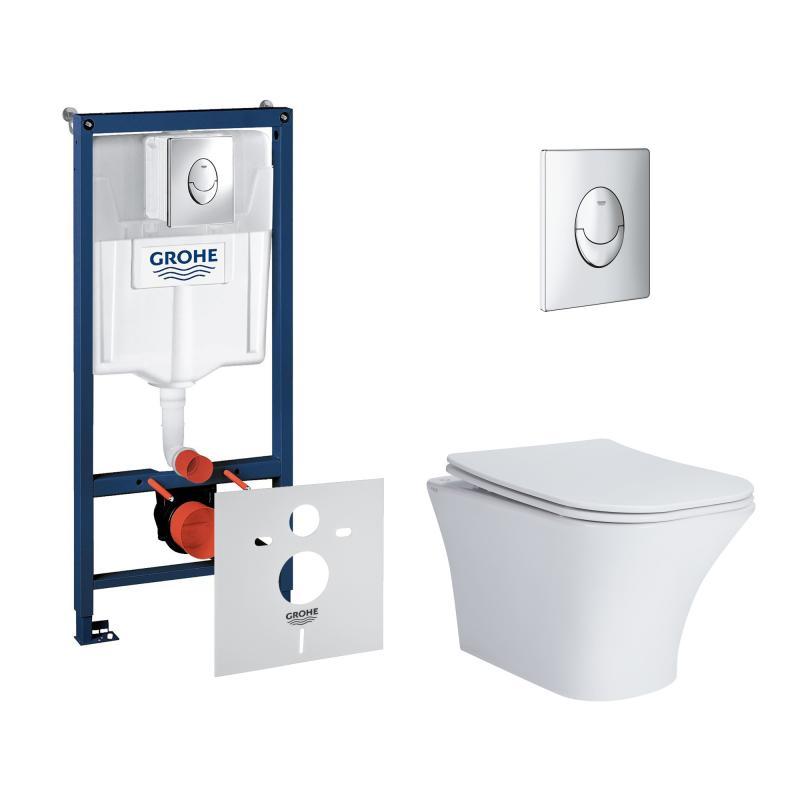 Набір інсталяція 4 в 1 Grohe Rapid SL 38721001 + унітаз із сидінням Qtap Presto QT24332615EW, фото 1