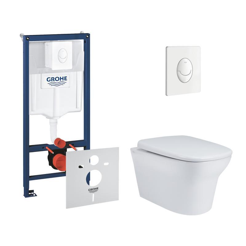 Набір інсталяція 4 в 1 Grohe Rapid SL 38722001 + унітаз із сидінням Qtap Gemini QT25332614EW, фото 1