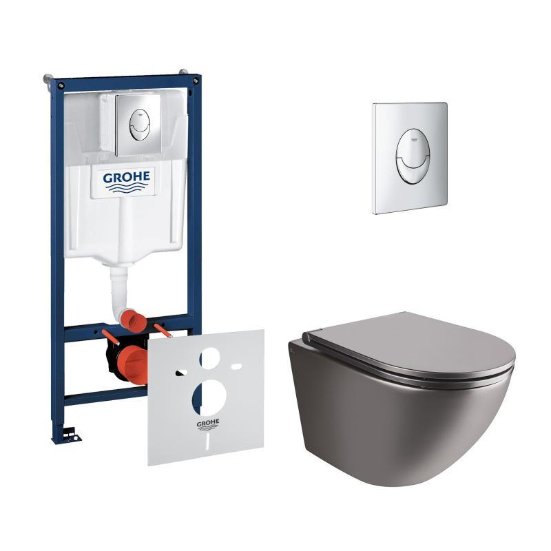 Набір інсталяція 4 в 1 Grohe Rapid SL 38721001 + унітаз із сидінням Qtap Robin QT1333046ENRMB, фото 1