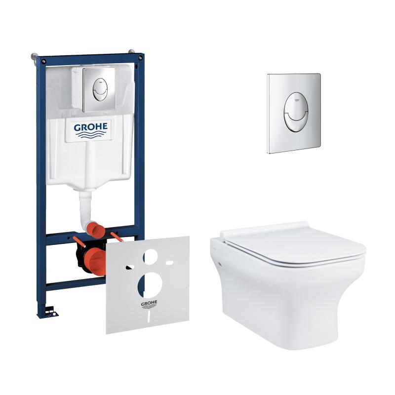 Набір інсталяція 4 в 1 Grohe Rapid SL 38721001 + унітаз із сидінням Qtap Cardinal QT0433C660HW, фото 1