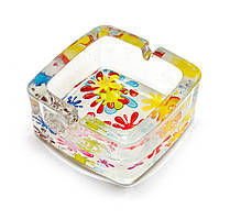 Попільниця скляна квадратна (9,5х9,5х4 см)(G09)