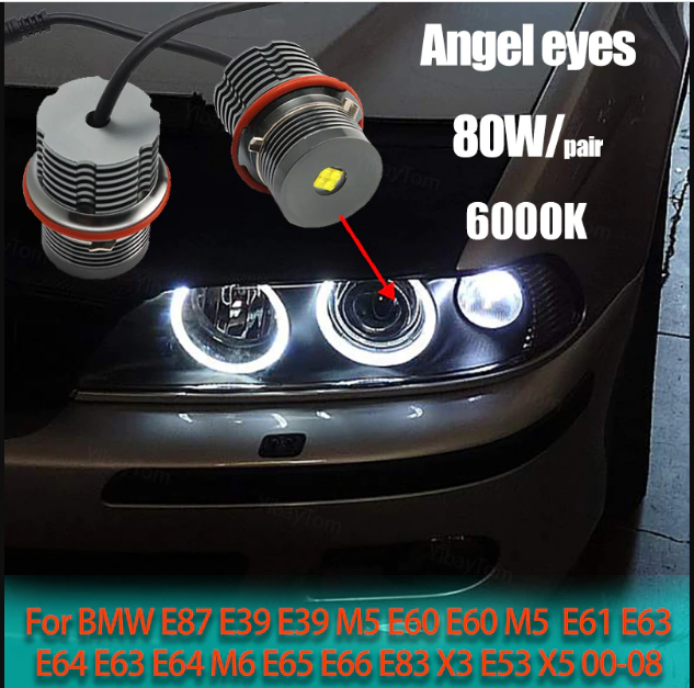 Лед Маркер Ангельські очі БМВ LED BMW E39 E53 E60 E83 E87 80W