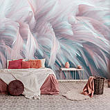 Флізелінові сучасні 3d фото шпалери 254x184 см Абстрактні пастельне ніжне пір'я в стилі Бохо (13989V4)+клей, фото 9